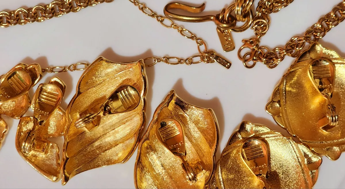 Gold Tone Vintage Monet Jewelry Lot Grandma s Estate Find Clip On