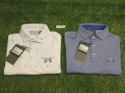 2 Pack Kjus Youth Boys Self Collar Golf Shirts NGLA Logo (USA 8) 128