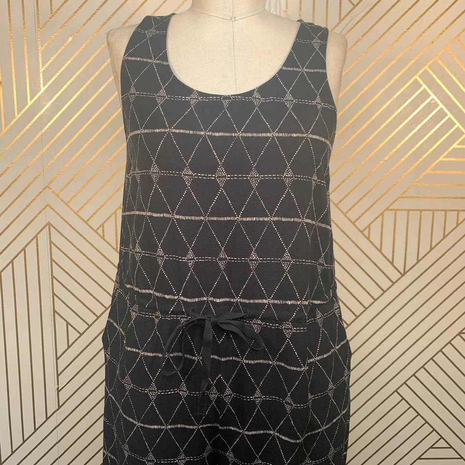 Mono Madewell Diamante Estampado Argyle Negro Cordón Cintura Sin Mangas Talla XS Foto 2 de 4