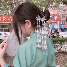 Headdress Hairpin Butterfly Tassel Hairpin Costume Hanfu Deaf Bell Jewelry Craft