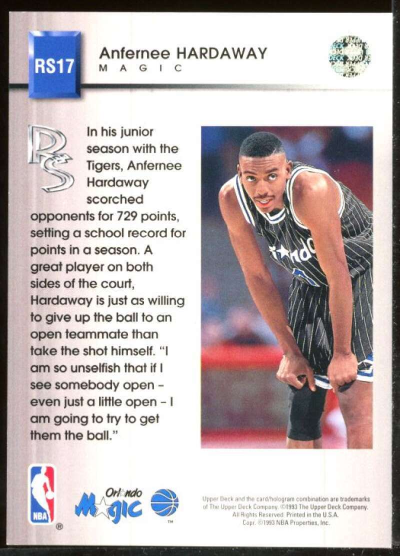 HARDAWAY ハーダウェイ　レア Anfernee Hardaway #E12 Prices | 1993 Upper Deck SE Die Cut