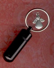 Angel,Keepsake Urn,Memorial Urn,Black Urn,Key Chain Urns,Small Urn,Mini