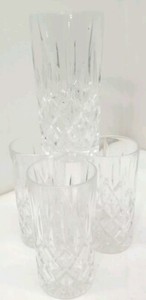 Lot Of 4 Majestic Gift European Cut Crystal Highball Tumblers-12 Clear Beautiful