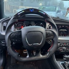 Carbon Fiber LED Colorful Steering Wheel For 15+ Dodge Hellcat Charger Durango