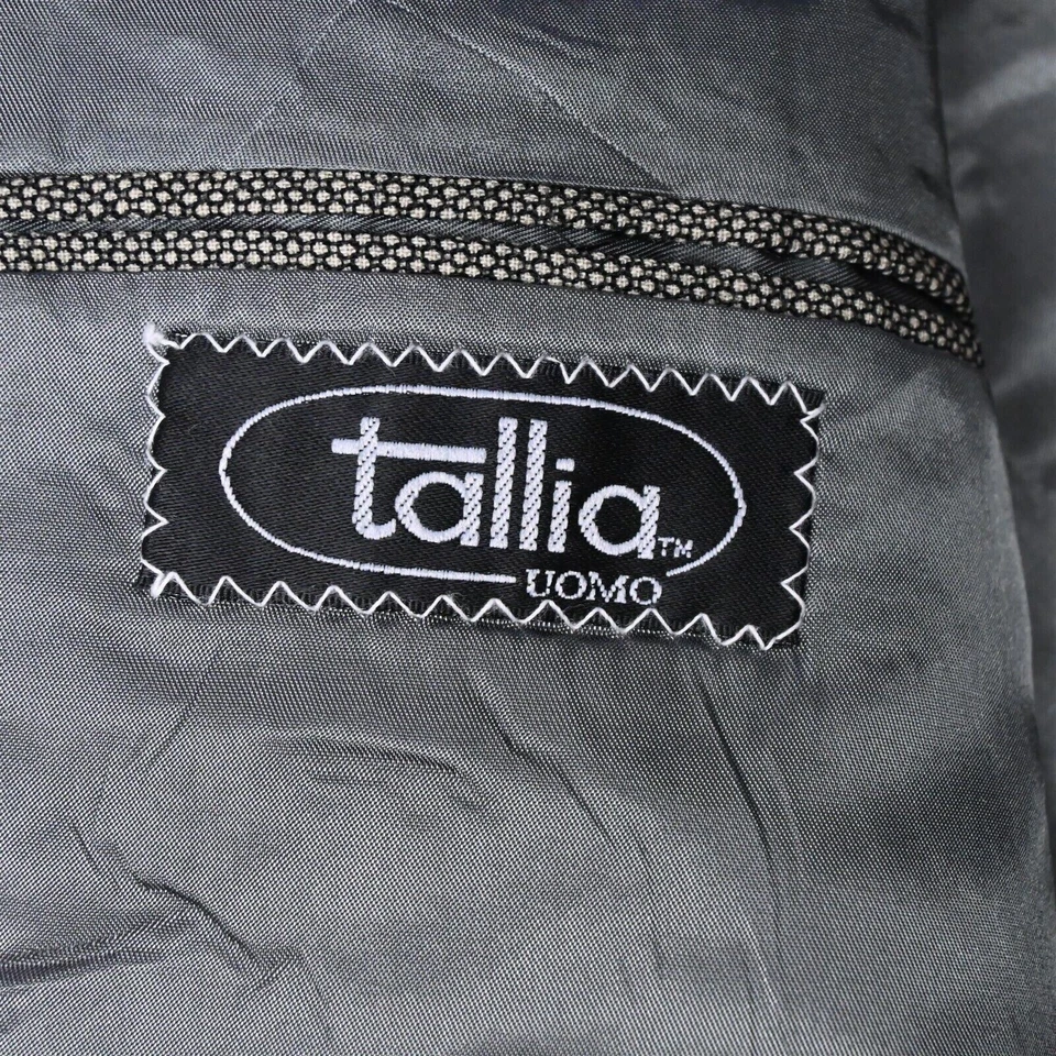 Vtg Tallia Uomo 44R 38x32 Brown Birdseye 100% Wool Mens Jacket Pants Suit - image 4 of 4