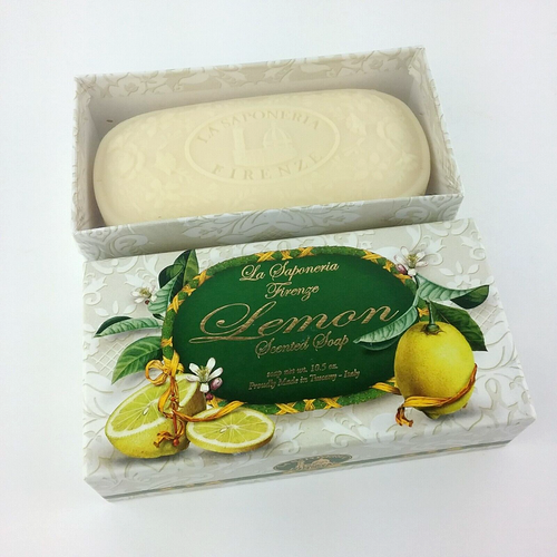 La Saponeria Firenze Lemon Scented Soap Bar 10.5 oz Made Italy Tuscany