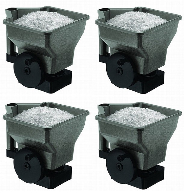 (4) Suncast SS027 Hand Held Easy Crank Poly Ice Melt & Rock Salt