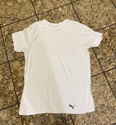 Pre Owned Men s Puma White T-Shirt Size Large 