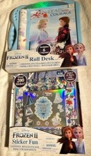NUEVO CON ETIQUETAS 2 JUEGOS FROZEN II ROLLO ESCRITORIO Y PEGATINA DIVERTIDO