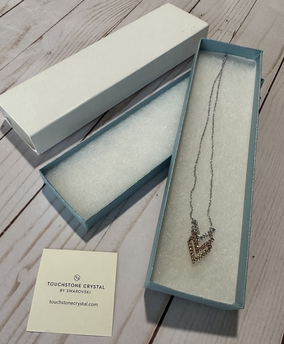 Triple V Three Arrows Necklace Touchstone Crystal by Swarovski The