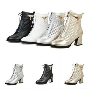 ladies silver ankle boots