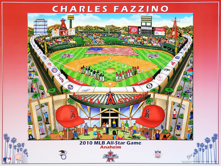 MLB All-Star Game ANAHEIM 2010 Angels Official 18x24 Fazzino Event