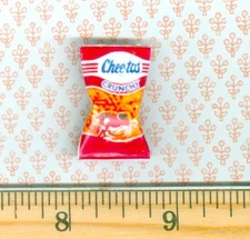Dollhouse  Miniature Size CHEESE PUFFS Crunchy Bag -1