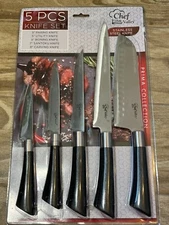 5 PC KNIFE SET: Durable Stainless Steel,Comfort Grip Handle,Dishwasher Safe (CV)