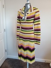 Missoni Sport Colorful Lambswool/Alpaca Crochet Knit Dress Italy Sz 42 US 6