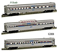 N 1:160 Scale AMTRAK 3 Car Passenger Set MODEL POWER New 3033, 3043, 3053
