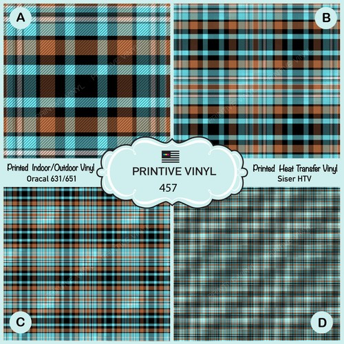 Tartan Plaid Patterned Iron on, Cricut 