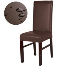 Dining Chair Covers PU Leather Chair Covers Waterproof Stretch Chair Cover