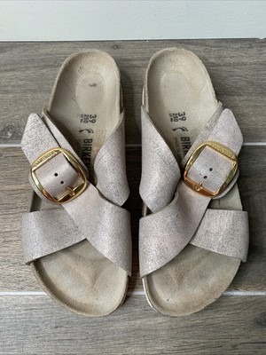 big buckle birkenstock rose gold