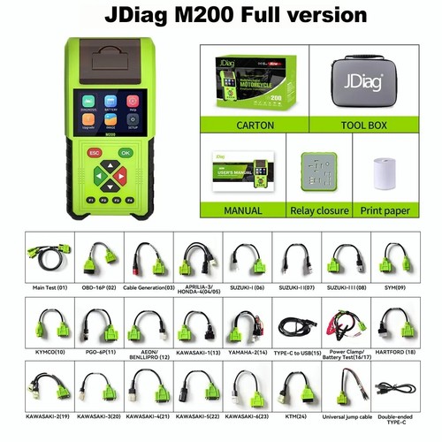 JDiag M200 Multilingual Universal Motorcycle Scanner With 24 Cables PK M100 Pro - Bild 7 von 7