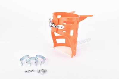 NOS Biemme #235 orange water bottle cage for handlebar mount from the 1970s