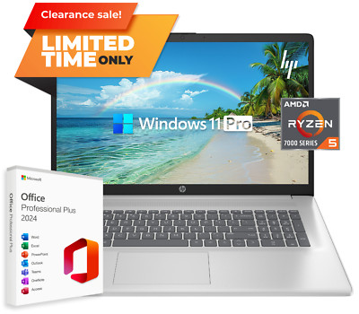 HP 17.3'' Laptop Computer FHD Ryzen 5 Up to 4.3GHz, 16GB RAM 512GB SSD, Open Box