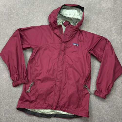 Patagonia Jacket Womens Extra Small Red Torrentshell Windbreaker Hood Coat Lady - Picture 2 of 13