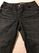 DKNY Women's Jeans Distressed Stretch Boot Cut Dark Blue Size 10 X 31