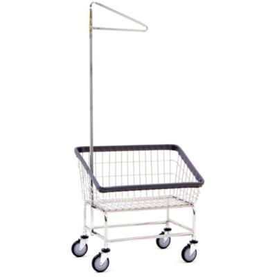 Large Capacity Front Load Laundry Cart w/ Single Pole Rack 200S91
