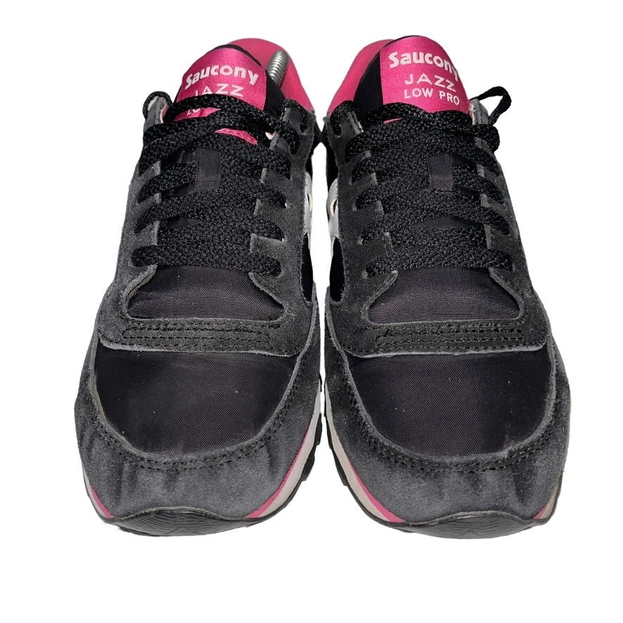 Saucony Women s Running Shoes Sneakers Jazz Low Pro Black Hot Pink White SZ 8.5