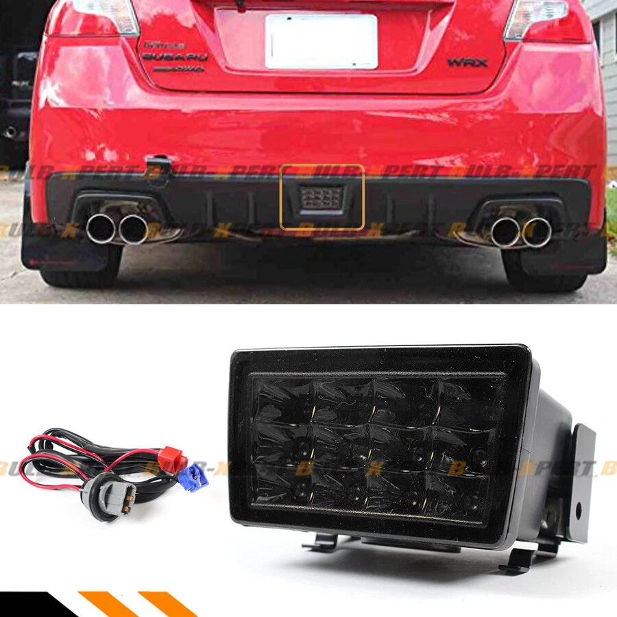 FOR 11-17 SUBARU WRX STi SMOKE REAR BUMPER LED BRAKE LAMP W/ BRACKET+ WIRING KIT - Изображение 2 из 4