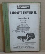 Kemper Ladomat-Universal Typ LU Ersatzteilliste