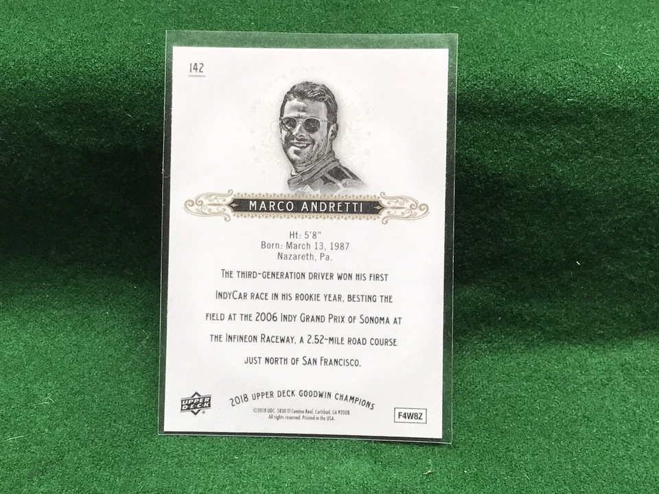 MARCO ANDRETTI, 2018 Goodwin Champions Splash Of Color Parallel, Card #142. - Image 2 of 3