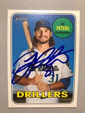 2018 Topps Heritage DJ Peters Tulsa Drillers Autographed Card #89