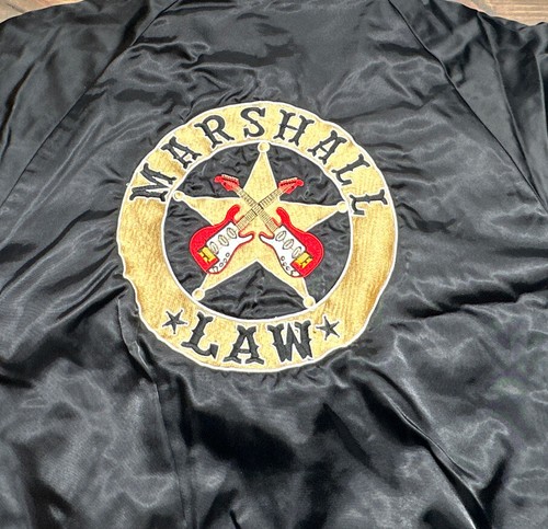 Vintage Local Rock Band Marshall Law Nylon Bomber Jacket Embroidered Black Large - Picture 4 of 17