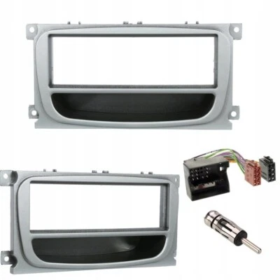 Radioblende Einbauset/Rahmen+Kabel für FORD Focus 2 Facelift - 2007-2010 GRAU - Bild 1 von 4