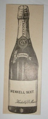 1898 Henkell Trocken Sekt Advertisement (German Champagne)