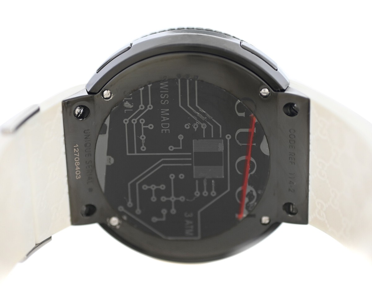 Gucci I-Gucci YA114-2 PVD Steel Black White Diamonds 46MM  display picture 2