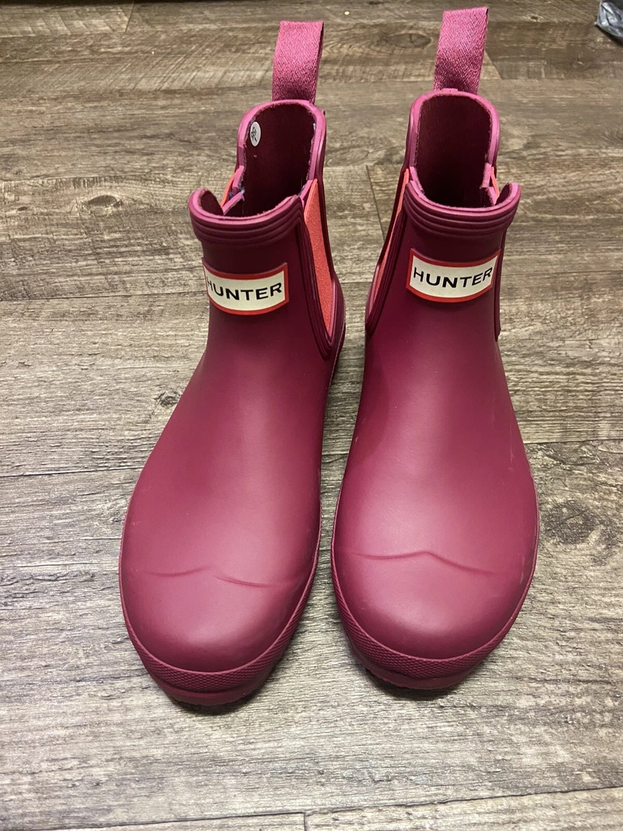 hunter short gloss wellies size 6