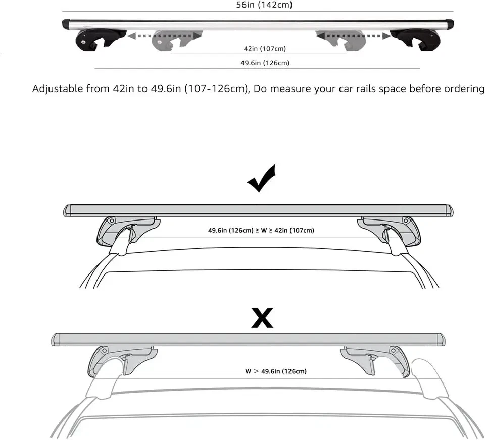 Barras transversales portaequipajes aluminio negro para GMC Yukon XL 2500 2000-2013 Foto 3 de 4