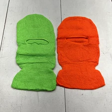 Syhood 2 Pack 1 Hole Knitted Green & Orange Face Mask Unisex Adult One Size NEW