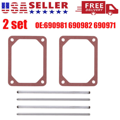 2Pcs For Briggs & Stratton Push Rod Set &Valve Cover Gasket 690981 690982 690971
