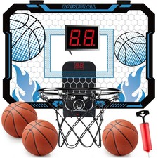 Indoor Basketball Hoop for with Scoreboard Over the Door Basketball Hoop with...