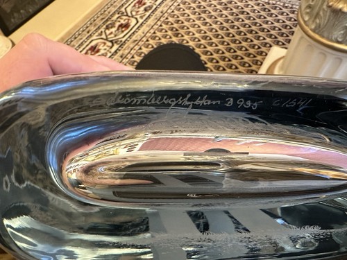 Strombergshyttan Vase Massiv 4000gr Glass Sweden Graviert - Bild 23 von 24