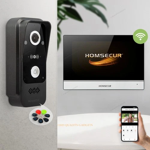 HOMSECUR 7" WIFI HD Video Door Phone Intercom Doorbell Monitoring Auto Snapshot