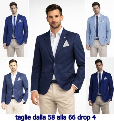 Herren Blazer Jacke 60 62 Drop 4 Elegant Frühling Sommer Leicht Übergrößen