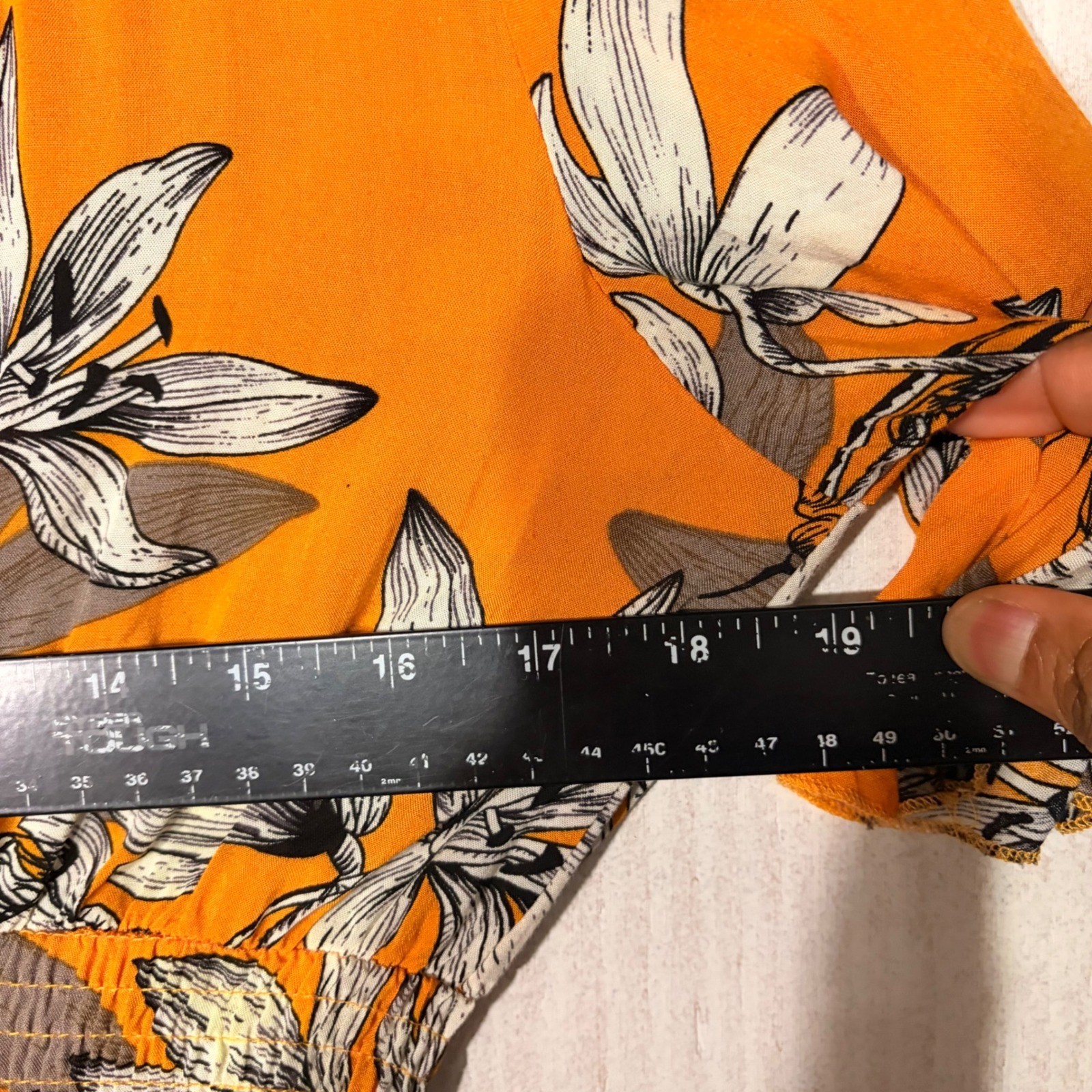 Unbranded Floral Butterfly Mini Dress Womens Size M Orange Button Front Boho image 4