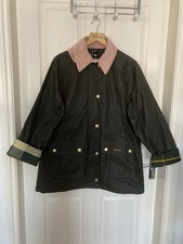 Image of Barbour Modern Beadnell Green Wax Jacket Size 16 RRP £269 Brand new with tags