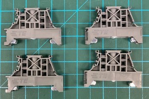TE Gray DIN Rail Terminal Block End Clamp Rail Mount End Plate Lot Of 4