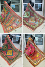 Women Dupatta Chunni Pe handmade pearl  Mirror work Chiffon cute party 4 chunri